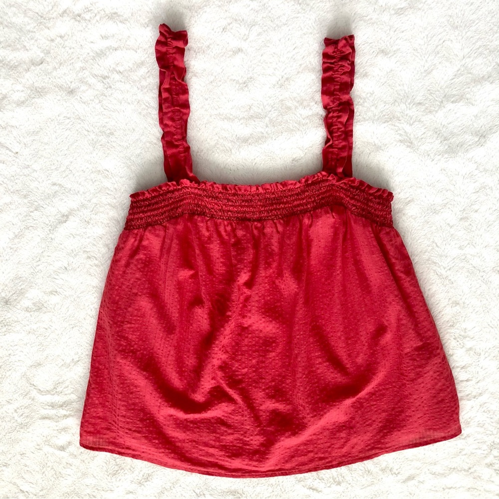 Banana Republic Factory red seersucker tank top